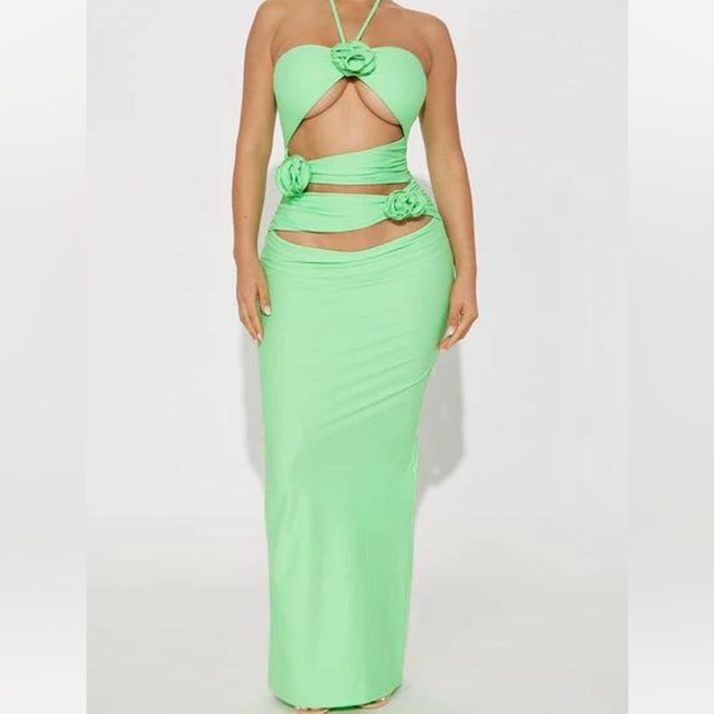 Fashion Nova Green Maxi Dress